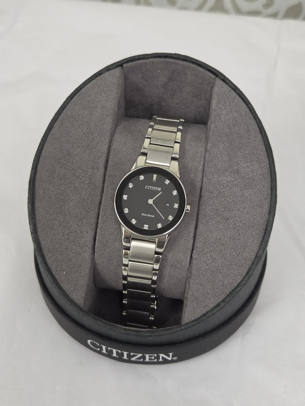 Citizen Eco-Drive Women's Stainless Steel Black Dial Watch